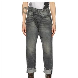 R13 Black Crossover Jeans (size 28)